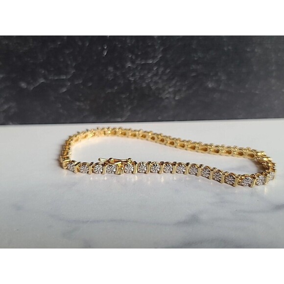 Vermeil Diamond Bracelet Vintage - Picture 2 of 10
